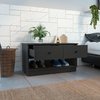 Tuhome Hamilton Storage Bench, Two Open Shelves, Two Drawers, Black ZLW7111